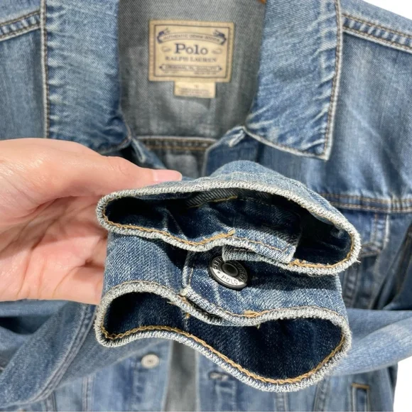 * Polo by Ralph Lauren Logo Cropped Denim Jacket Size 16
